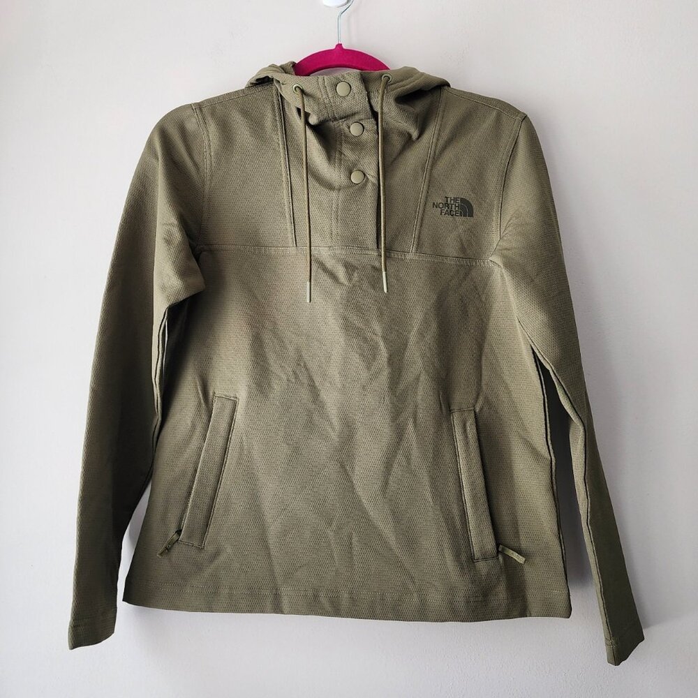 The North Face TEKNO Ridge Pullover Hoodie | Women's XS | 4 Snap Buttons Green